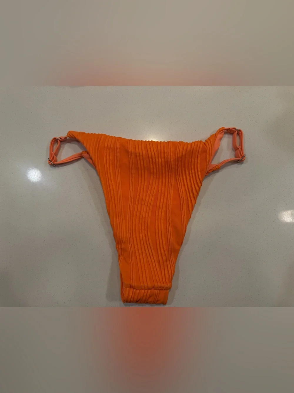 Seamolly Vibrant Orange Textured Bikini Set - Picture 5 of 7
